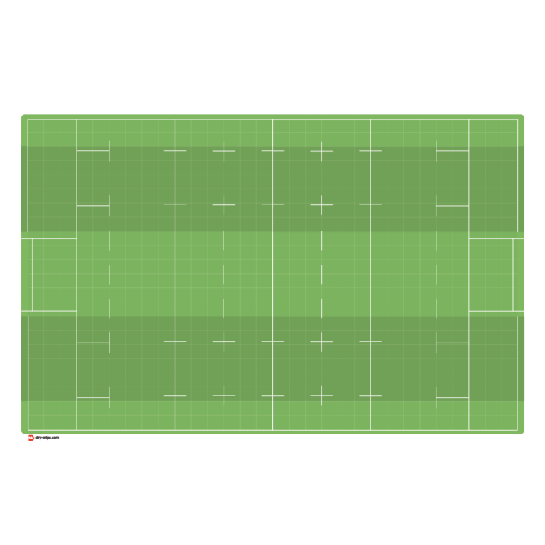Rugby Pitch in Colour - Dry Wipe